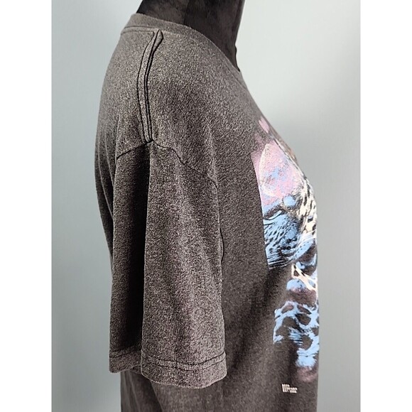 Neff Cheetah Big Cat T-Shirt Mens Medium Gray Short Sleeve retro wildcat - Picture 6 of 9